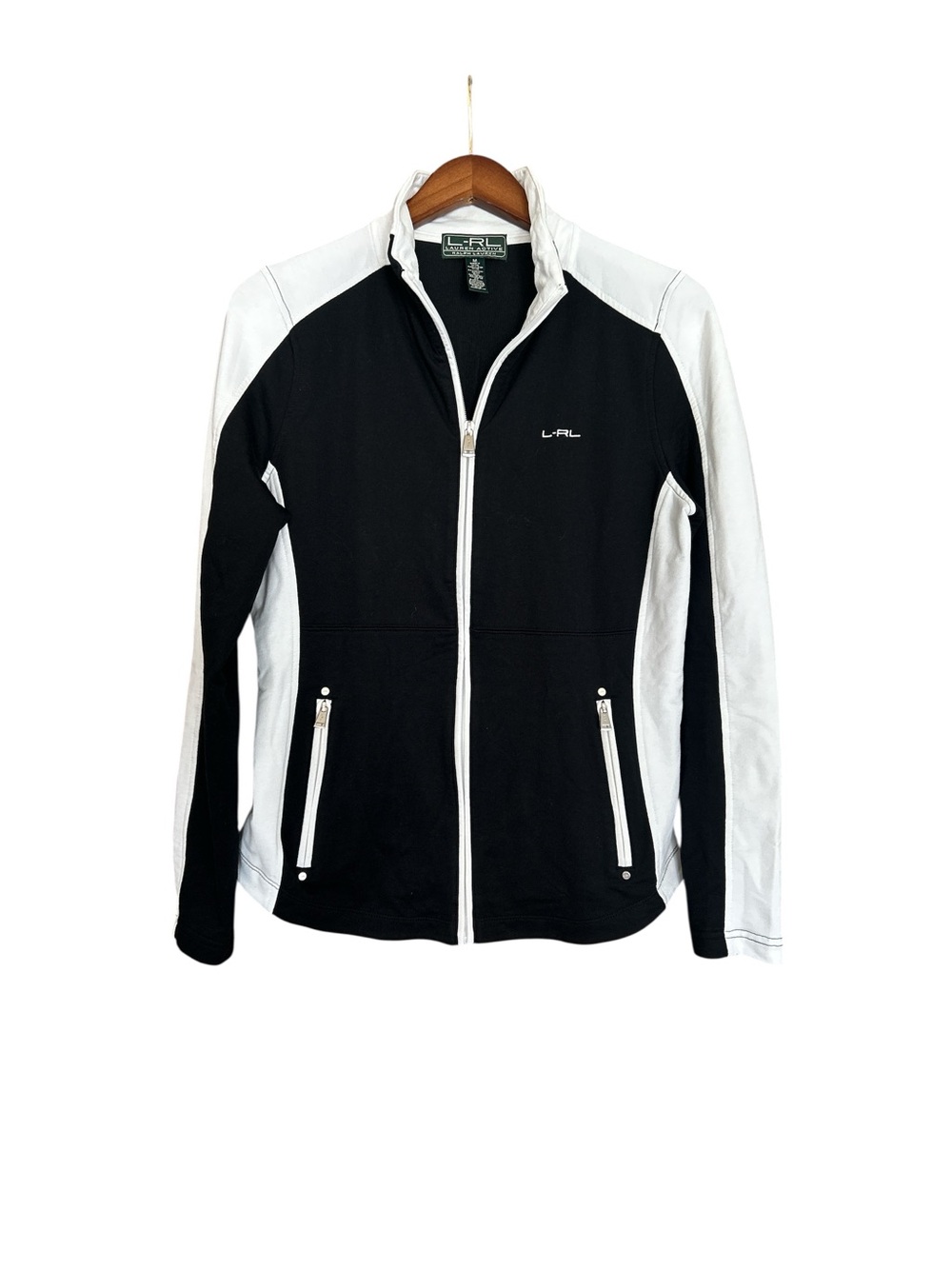 Ralph Lauren Black & White Zip-Front Bomber Jacket size M